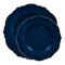 Smarty Had A Party Navy w/Gold Rim Round Blossom Plastic Dinnerware  Set (120 Dinner Plates+120 Salad Plates), 240PK 4840NG-VP-CASE - alternate 4